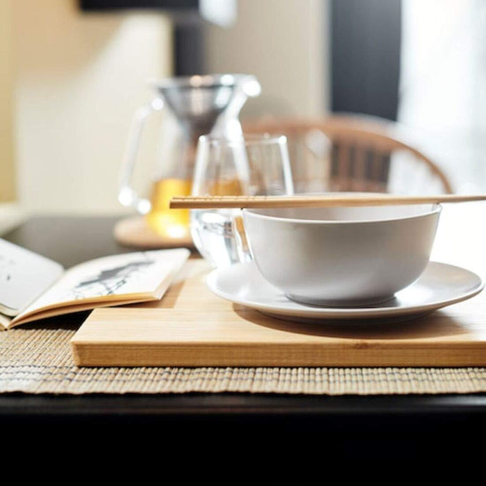 IKEA DINERA Bowl, 14 cm (6 ") (Beige) - 2 Pack with  Premium Paper napkins, white, 16x32 cm (6 ¼x12 ½ ") ( 100 pack )