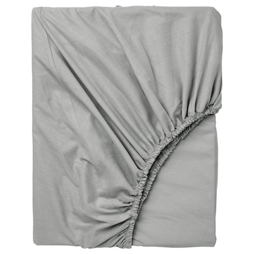 IKEA VÅRVIAL fitted sheet in light grey. Soft and smooth bedding for a cozy and modern look. 40482501, 10482507, 70482509