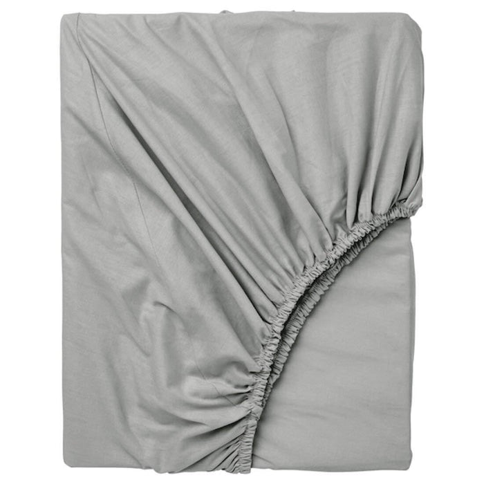 IKEA VÅRVIAL Fitted sheet, light grey, 180x200 cm (71x79 ")