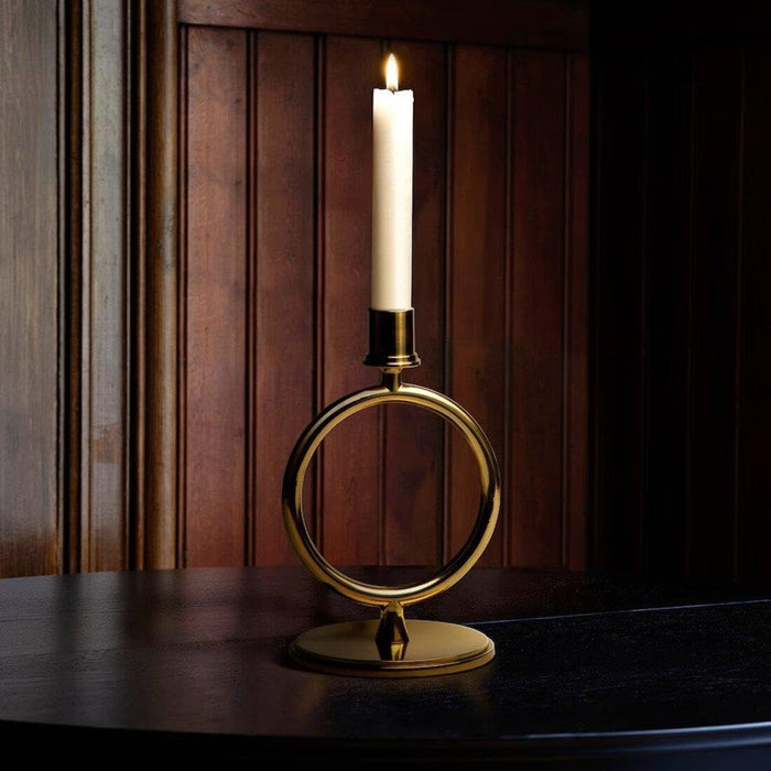 IKEA AROMATISK Candlestick/candle holder, brass-colour, 20 cm with Serving bowl, metal brass-colour, 24x11 cm