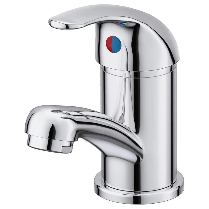 IKEA OLSKÄR Wash-basin mixer tap, chrome-plated with  IVÖSJÖN Wash-basin base cabinet, with sliding doors/green, 50x33x57 cm