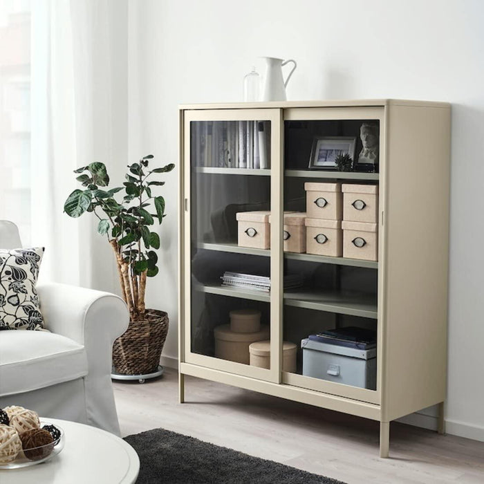 IKEA KVARNVIK Storage box with lid, Beige ( Combo )