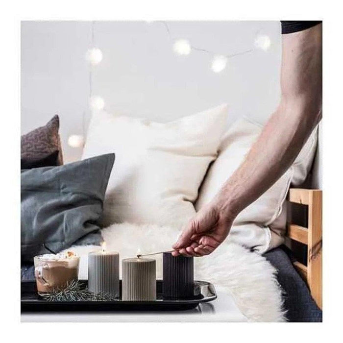 IKEA Scented Block Candle 30HRS with Candle dish, clear glass, 11 cm