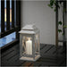 Digital Shoppy Modern White Outdoor Block Candle Lantern by BEFÄSTA, 29 cm, enhancing your garden décor 80511120