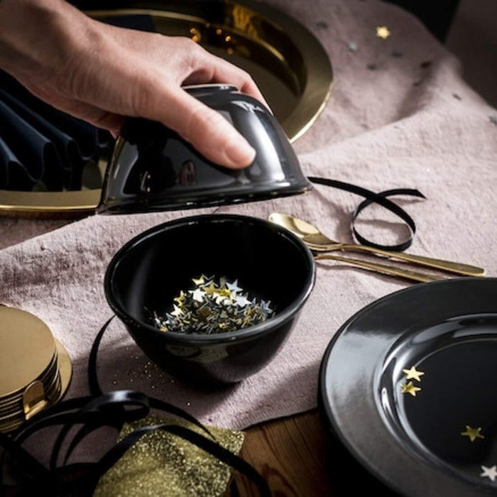 IKEA VARDAGEN Bowl,15 cm  with Plate, 26 cm, dark grey & Cooking tweezers