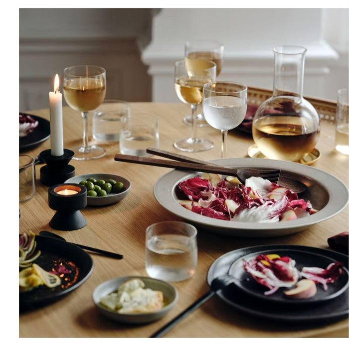 Ikea Stockholm 2-piece Serving Set, Walnut, 31 cm (12") ÖMSESIDIG Serving Bowl, White, 28x24 cm (11x9 ½)