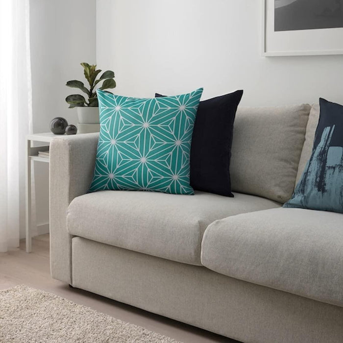 IKEA FIALISA Cushion pad, white 50x50 cm with Cushion cover, green 50x50 cm (20x20 ")