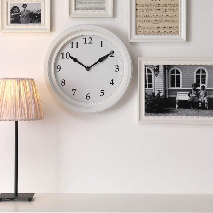 IKEA SÖNDRUM/BAJK Wall clock, white with Alarm clock, white5x11 cm