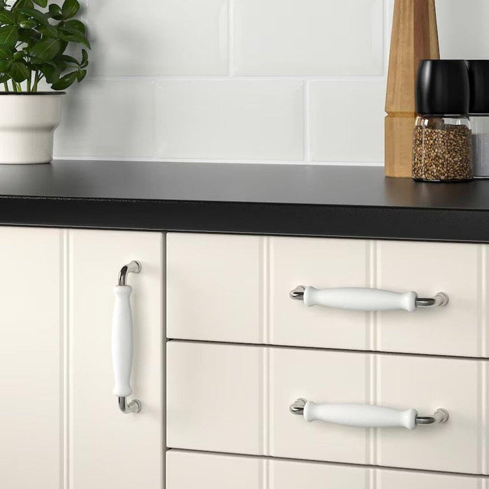 IKEA  HISHULT Knob, porcelain white, 30 mm (1 3/16 ") with Handle, porcelain white, 140 mm (5 1/2 ")