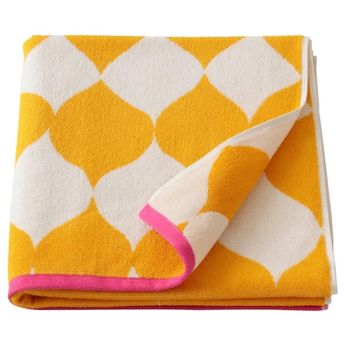 IKEA AROMATISK Hand towel, yellow, 40x70 cm with Bath towel, yellow 70x140 cm and Curtain, multicolour145x150 cm (57x59 ")