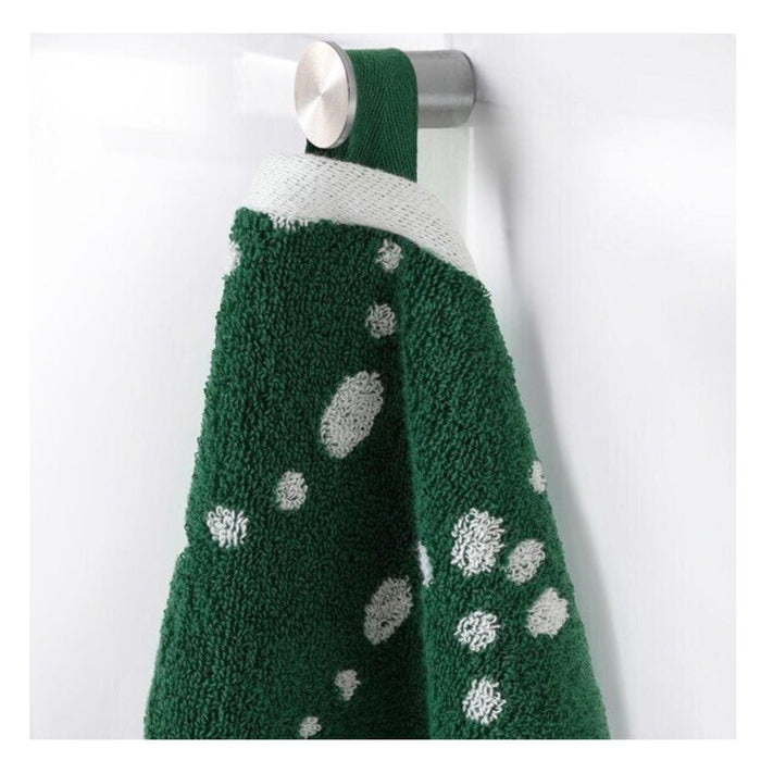 IKEA HEMMAFIXARE Storage case, flower/pale grey-green, 69x51x19 cm (27 ¼x20x7 ½) with AROMATISK Hand towel, green, 40x70 cm (16x28)