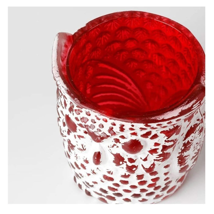 IKEA VÅRSYREN Lantern for Tealight White 12 cm with EFTERSKORD Candle Holder, Red