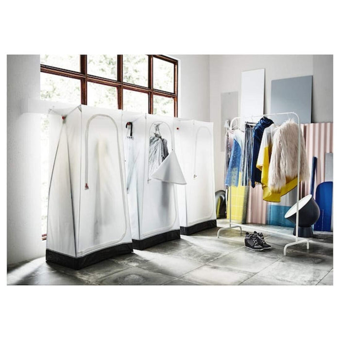 IKEA VUKU Wardrobe, white, 74*51*149 cm  with  Hanger, white/grey ( 5 pack )