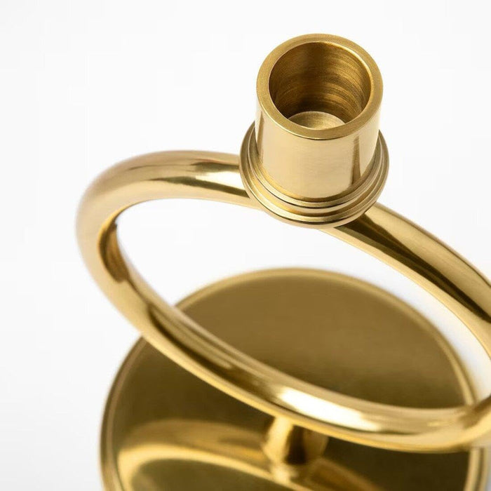 IKEA AROMATISK Candlestick/candle holder, brass-colour, 20 cm with Serving bowl, metal brass-colour, 24x11 cm