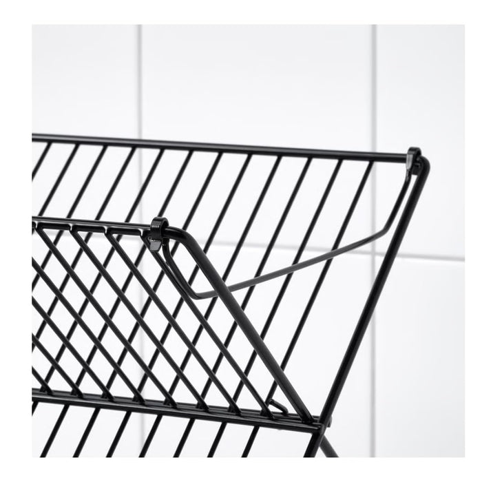 Ikea KVOT Dish Drainer with DEKORERA Tea Towel(60X 60 CM), Black Steel, Rust Resistant