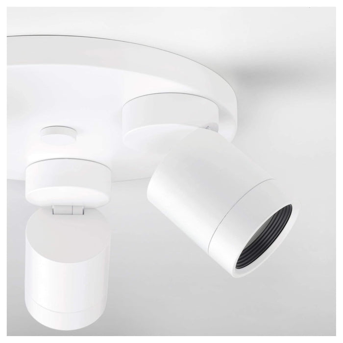 IKEA NYMÅNE Ceiling spotlight with 3 spots, white & MONAZIT Ceiling spotlight with 3 spots, nickel-plated