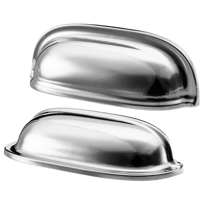 IKEA ENERYDA Cup handle, chrome-plated, 89 mm (3 1/2 ") with  Knob, chrome-plated, 27 mm (1 1/16 ")