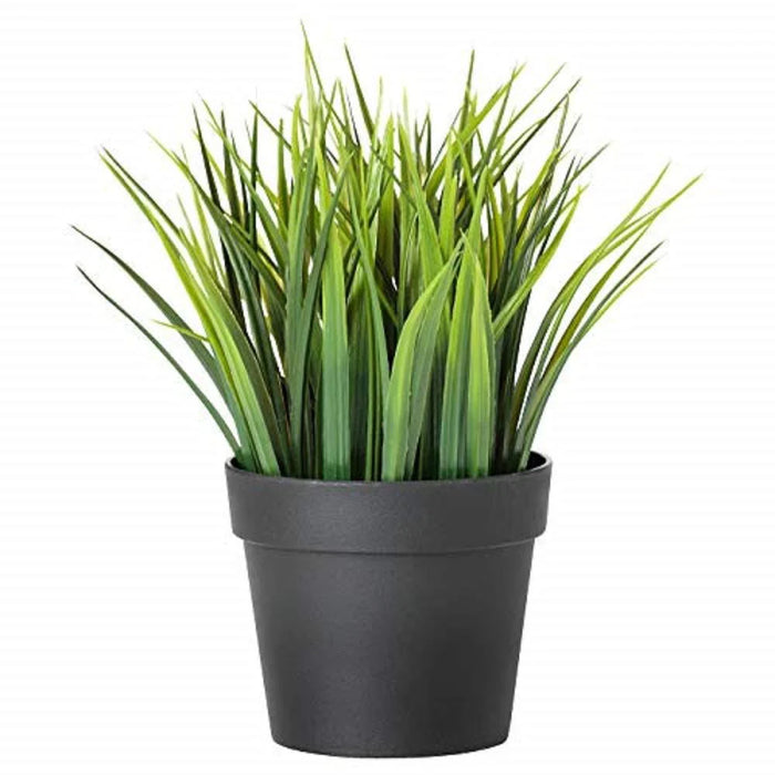 IKEA  FEJKA Artificial potted plant, in/outdoor grass, 9 cm WITH Plant pot  black, 9 cm