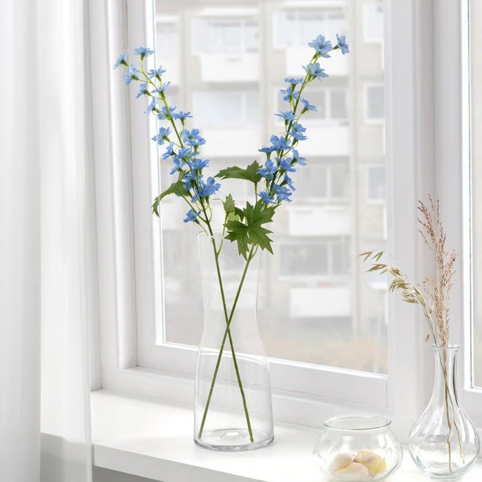IKEA SMYCKA Artificial flower, in/outdoor/Larkspur blue, 60 cm with Artificial flower, in/outdoor Orchid/yellow, 65 cm