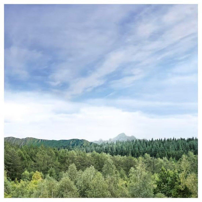 IKEA BERGGRAN Candle holder, anthracite, 7 cm with  Scented candle in metal cup, Mountain air/turquoise, 9 hr (540 min)