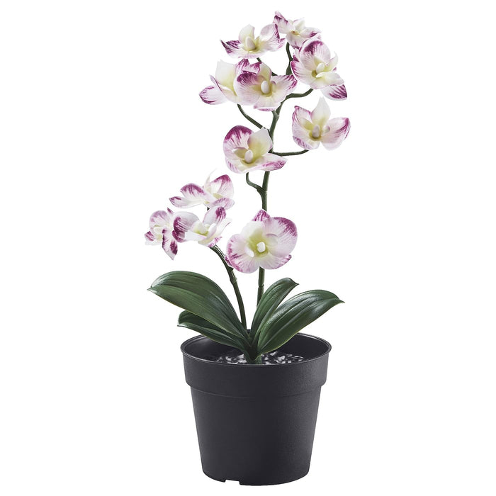 IKEA  FEJKA Artificial Potted Plant, in/Outdoor Orchid/Light Purple, 9 cm with Plant Pot, galvanised, 9 cm (3 ½ ")
