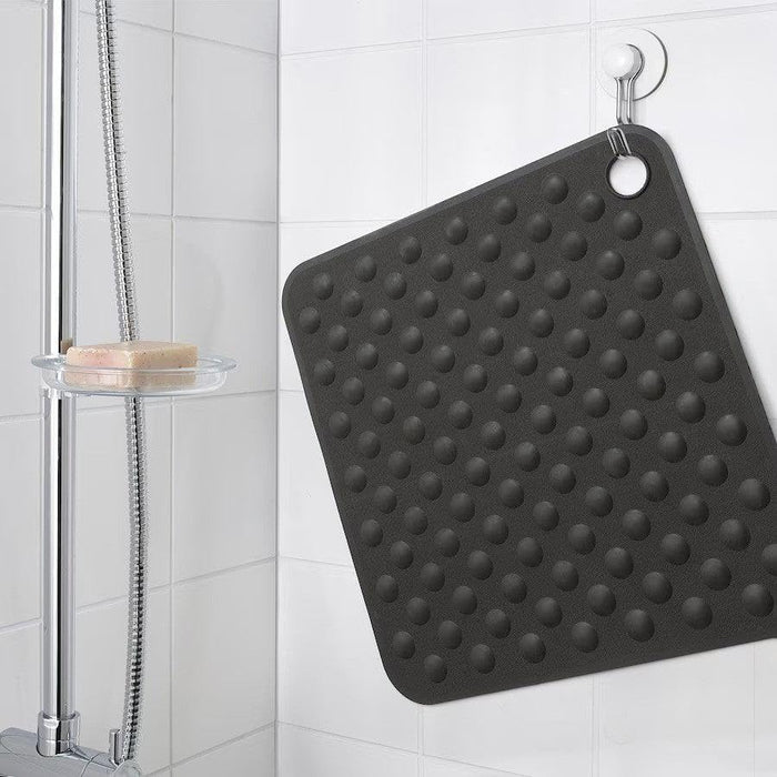 IKEA BLÅSJÖN Shower mat, grey, 50x50 cm with Soap dispenser, beige