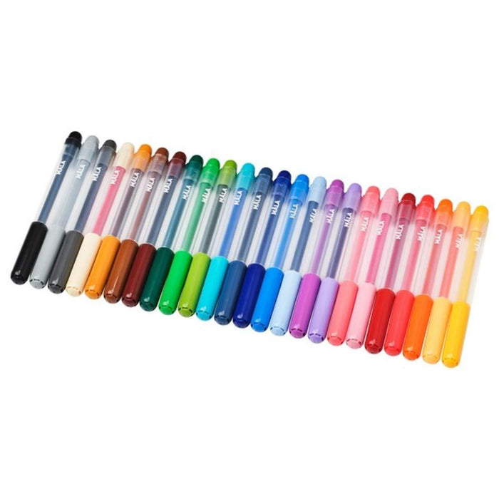 IKEA  MÅLA Drawing paper roll 30 m with MÅLA Felt-tip pen, mixed colours (24 pack)