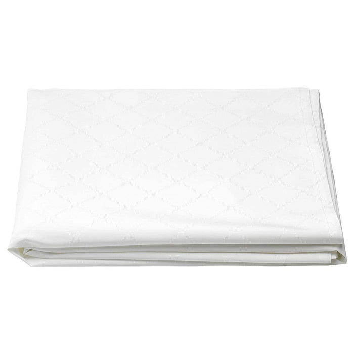 IKEA GALLSOPP Place Mat — Handwoven Sedge, 37cm | Natural Round Table Mat with table cloth, white, 145x 240 cm