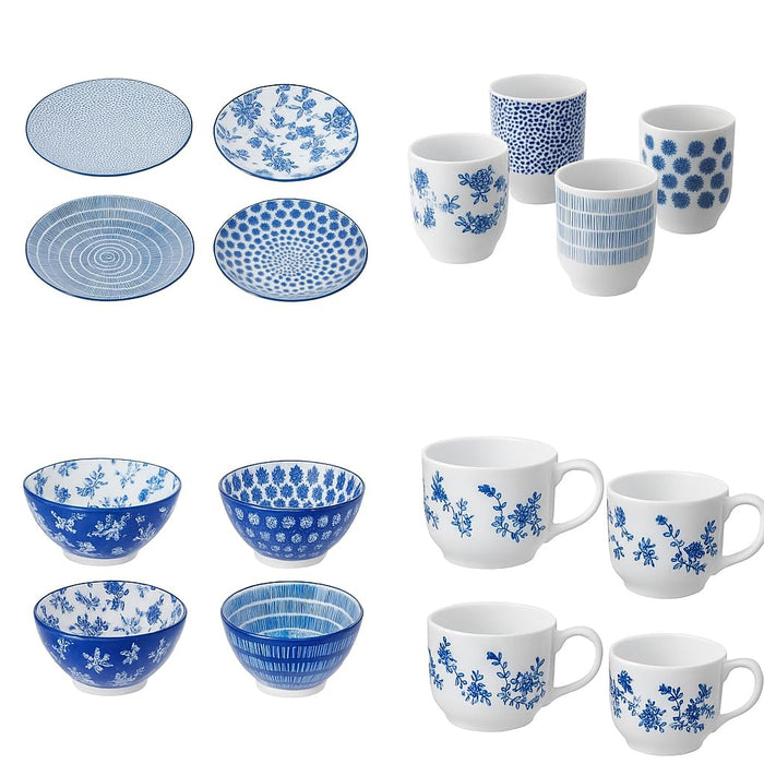 IKEA 16 Pieces ENTUSIASM Serving Set (Side Plate, Bowl, Mug & Jumbo Cups)