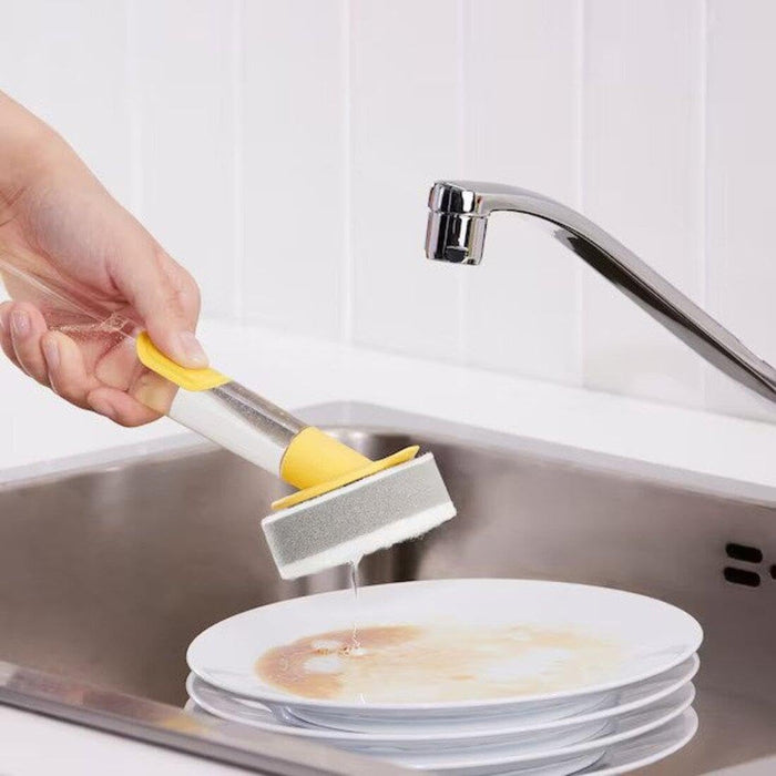 IKEA 3-piece dish sponge set w dispenser, bright yellow with Dish drying shelf, stainless steel, 13x32 cm