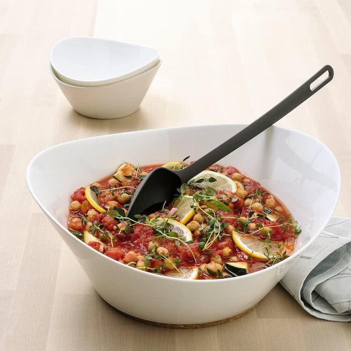 IKEA UPPDATERA cutlery tray , white , 32x31 with  VINTERFEST 2-pieces kitchen utensil set, fork and  spoon salad and FULLÄNDAD Spoon, grey, 33 cm