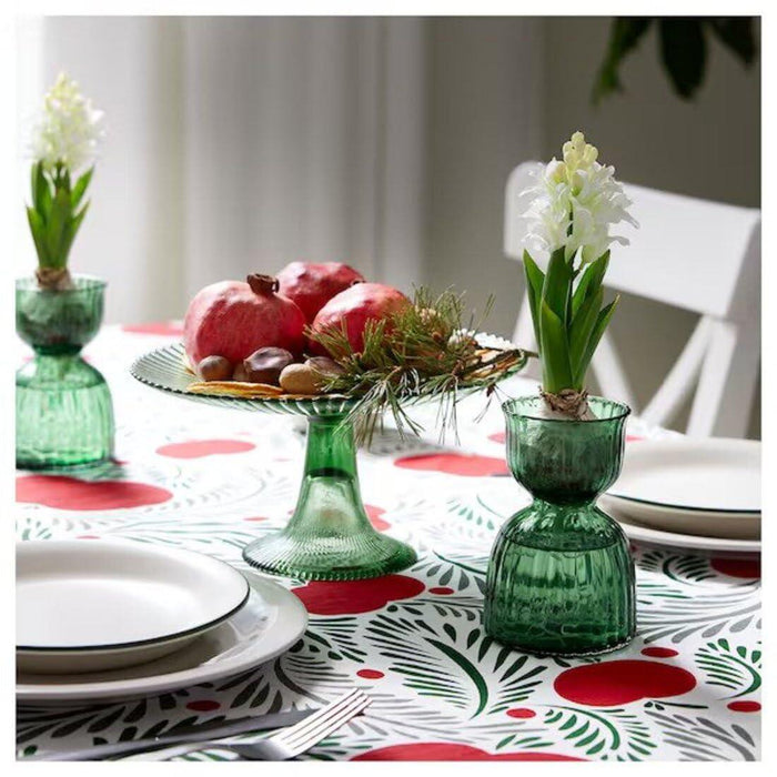 IKEA VINTERFINT Vase, dark green, 13 cm with Artificial flower, Hyacinth white, 22 cm