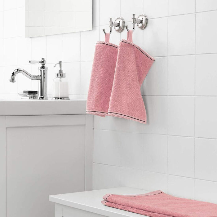 IKEA VIKFJÄRD hand towel, pink 40x70cm(2 pack ) with Washcloth, pink ( 2 pack )