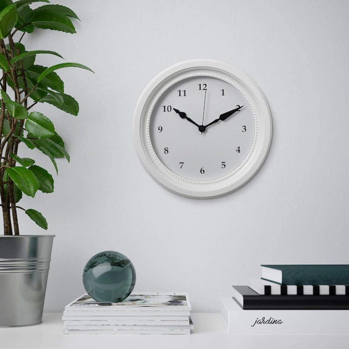 IKEA SÖNDRUM/DEKAD Wall clock, white with Alarm Clock (White)