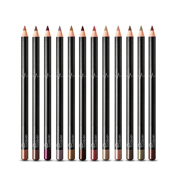Digital Shoppy Pudaier Waterproof Long Lasting Matte Lip Liner Pencils Set - 12 Pcs--FREE SHIPPING