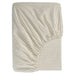IKEA SOLFIBBLA folded white beige striped cotton fitted sheet with elastic edging #10615852