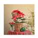 Seasonal interior scene with IKEA artificial poinsettia and wreath set