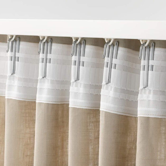 IKEA RIKTIG Curtain Hook, 20 Pack with KRONILL Heading tape, white8.5x310 cm