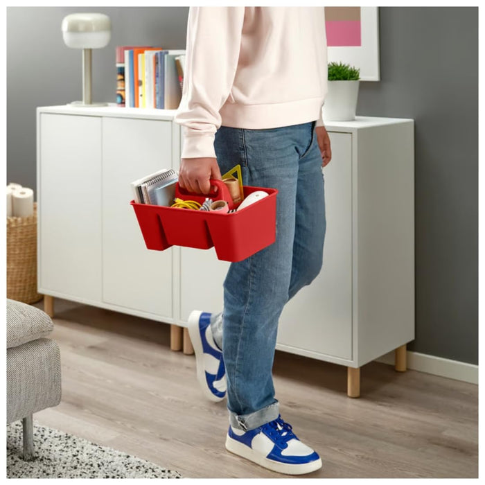 IKEA Desk Organiser combo Red, 32x18x16 cm and white, 18x17 cm