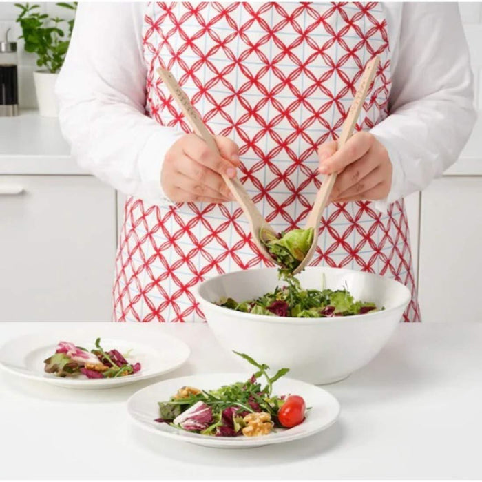IKEA DOFTMINNE Place mat40x30 cm 4pack with Bowl, Rounded Sides White, 13 cm 2pack and  6-Piece Deep Plate, white, 20 cm and 2-Pieces Kitchen Utensil Set