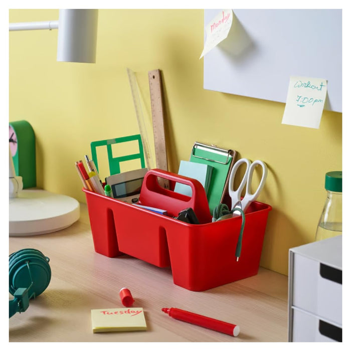 IKEA Desk Organiser combo Red, 32x18x16 cm and white, 18x17 cm