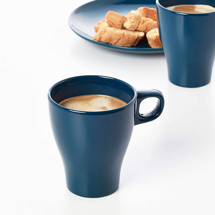 IKEA FÄRGRIK Mug, stoneware white25 cl with Mug, turquoise25 cl and Mug, dark turquoise25 cl