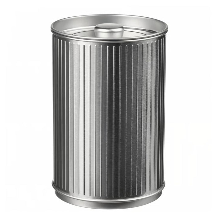 IKEA BETTHAJ Tin Storage Set – Coffee/Tea Tin 1.3 L (Silver) with Spaghetti Tin 2.6 L (Pale Blue)