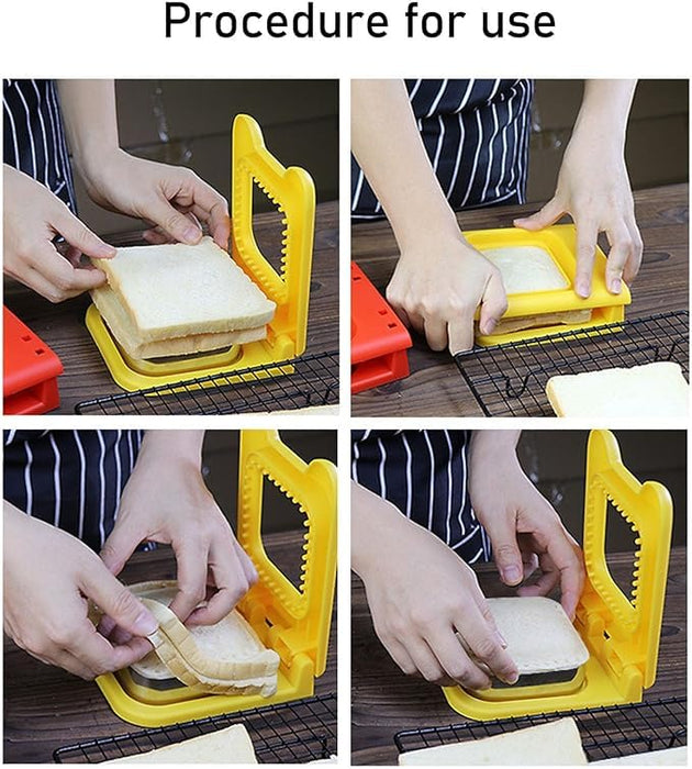 Digital Shoppy Creative Breakfast Making Sandwich Cutter Hemming Square Sandwich Kitchen Gadgets, yellow