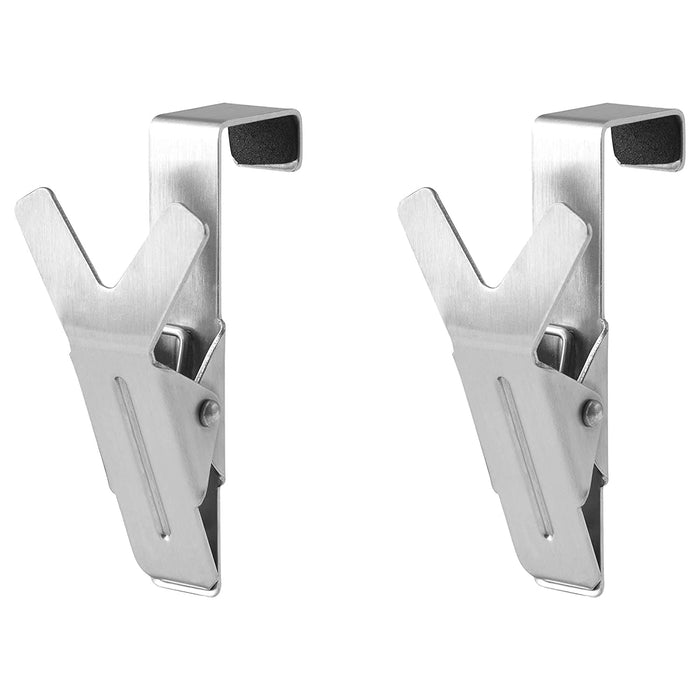 Ikea Hanger with Clip, (1 pair) Stainless Steel, White, with Washcloth 30x30 cm, Slide-on Design, 2 Pieces