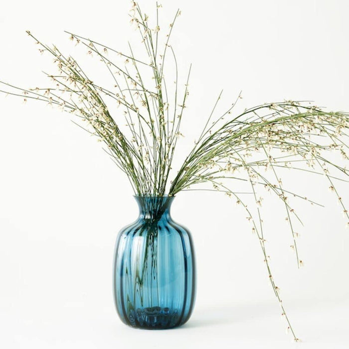 IKEA TONSÄTTA Vase, blue, 21 cm with Artificial spray, in/outdoor/beige, 65 cm (25 ½ ")
