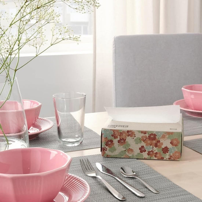 IKEA VARDAGEN Glass, clear glass, 31 cl with Drinking straws/clean brush set of 5, mixed colours and Paper napkin, white, 16x32 cm