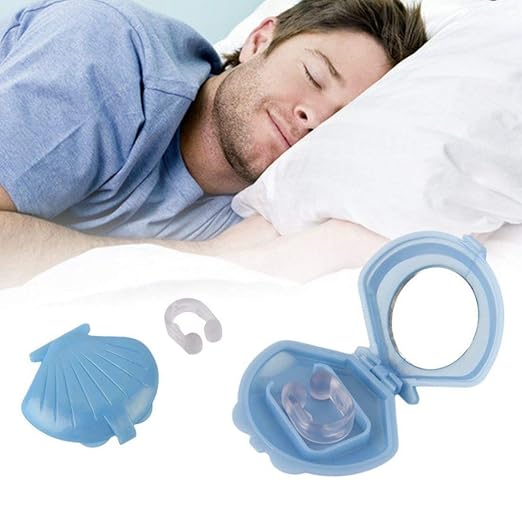 Digital Shoppy  Anti Snoring Silicon Dental Stop Solution Device Nose Clip Anti Snore Sleep Apnea Aid Device Night Tray Health Care