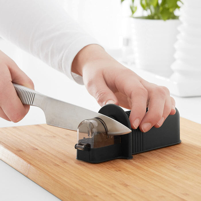IKEA Knife with  Knife sharpener, black