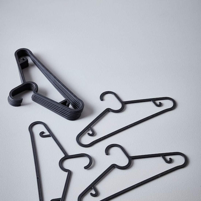 IKEA Valet Hanger, White, 17x5 cm,1 Unit, and Hanger, Black, Pack of 10